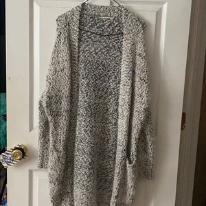 fuzzy cardigan